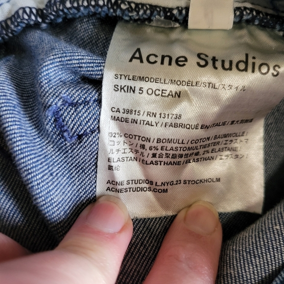 Acne Studios Skin 5 Ocean cropped skinny jeans size 25 - Picture 11 of 13